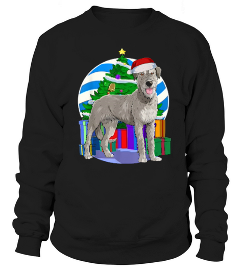 Funny Irish Wolfhound Santa Christmas Tree Decor Sweatshirt Unisex