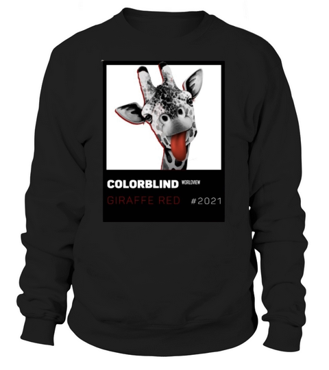 GIRAFFE RED   black card   by COLORBLIND WView Sweatshirt Unisex