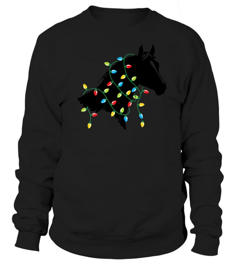 Horse Tangled Up In Colored Christmas Lights Holiday Sweatshirt Unisex