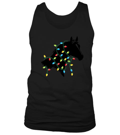 Horse Tangled Up In Colored Christmas Lights Holiday Tank Top Unisex
