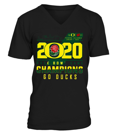Oregon Ducks 2020 Rose Bowl Game Champions Goducks shirt V-Neck T-shirt