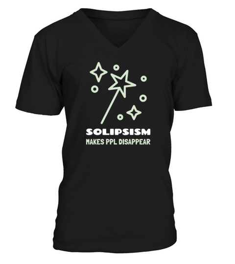 Solipsism Makes People Diasappear  Ugly Christmas V-Neck T-shirt