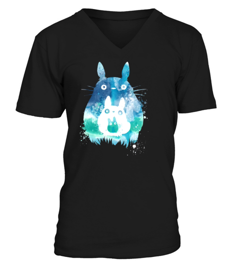 Totoro with mini Totoro t-shirt V-Neck T-shirt