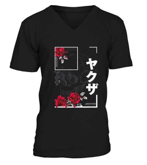 Vintage Graphic Japanese Retro Skull Japan V-Neck T-shirt