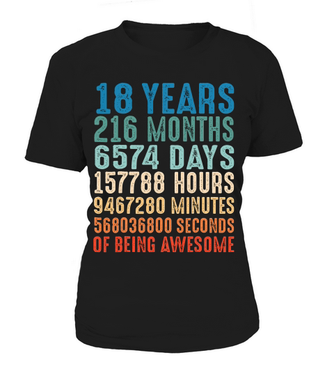 18 Years Old 18th Birthday Vintage Retro 216 Months T-shirt Women's T-Shirt