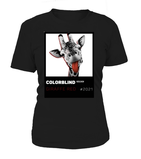GIRAFFE RED   black card   by COLORBLIND WView Women's T-Shirt