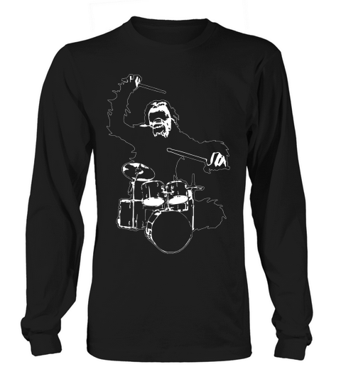 Drummer T-shirt Drums Music Band Ape Player Cool Vintage Tee Long sleeved Unisex