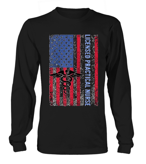 Licensed Practical Nurse Lpn Gift Gear Vintage Us Flag Long sleeved Unisex