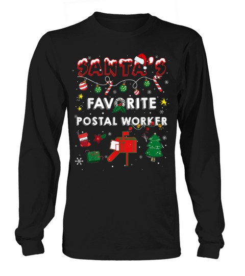 Official Santa’s Favorite Postal Worker Costume Christmas Xmas Gifts Sweater Long sleeved Unisex