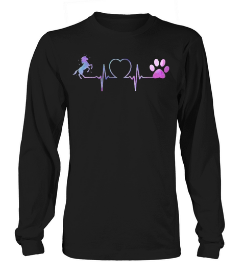 Unicorn Dog Heartbeat For Christmas Long sleeved Unisex