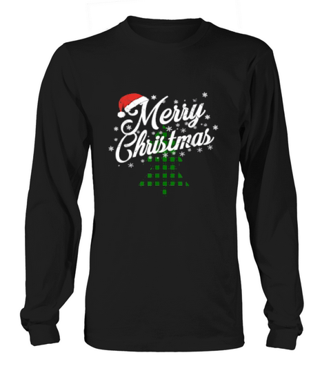 Vintage Merry Christmas Plaid Tree With Snow Long sleeved Unisex