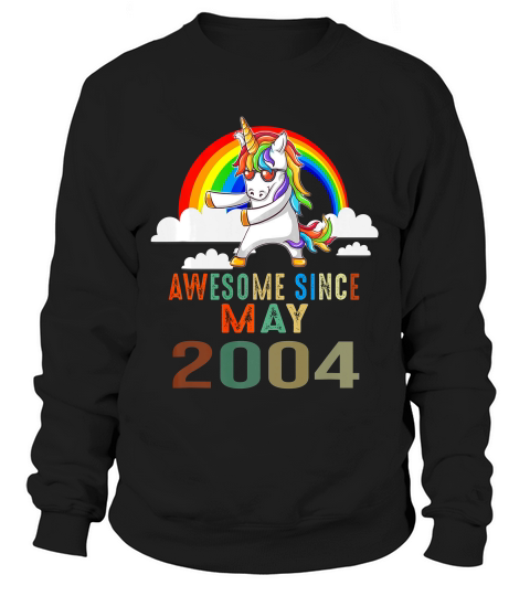 Flossing Unicorn 15 Year Old May 2004 15th Birthday T-shirt Sweatshirt Unisex