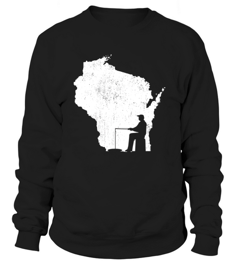 Vintage Ice Fishing Wisconsin Ice Fisherman T Shirt Sweatshirt Unisex