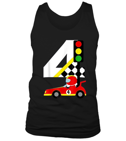 4th Birthday Race Car Racer 4 Years Old Birthday Boy Tank Top Unisex