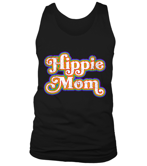 Hippie Mom T-shirt Cute Vintage Retro Rainbow Mama Tee Tank Top Unisex