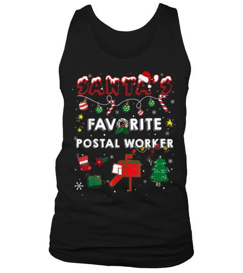Official Santa’s Favorite Postal Worker Costume Christmas Xmas Gifts Sweater Tank Top Unisex