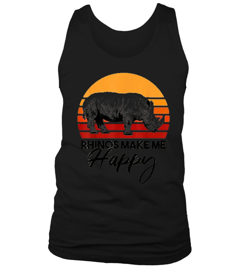 Rhinos Make Me Happy Vintage Tank Top Unisex