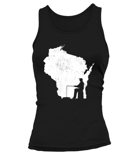 Vintage Ice Fishing Wisconsin Ice Fisherman T Shirt Tank top Woman