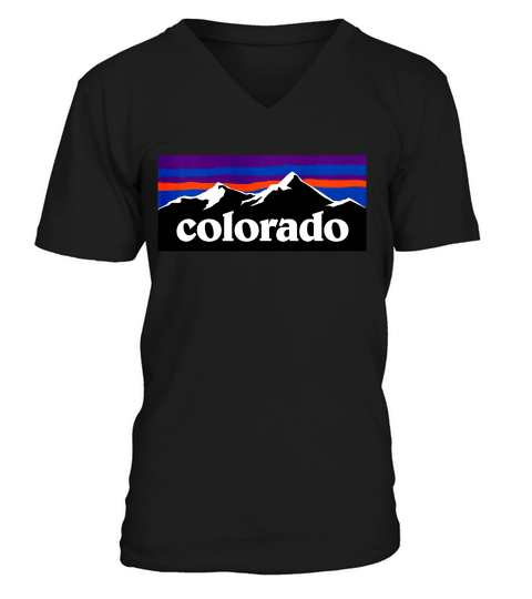 Colorado Mountains Outdoor Flag Design Mcma T-shirt V-Neck T-shirt