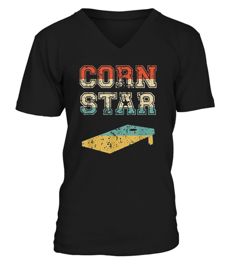 Corn Star Funny Cornhole Tournament V-Neck T-shirt