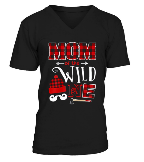 Mom Of The Wild One V-Neck T-shirt