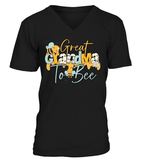 Mother day bee baby shower, great grandma to bee V-Neck T-shirt