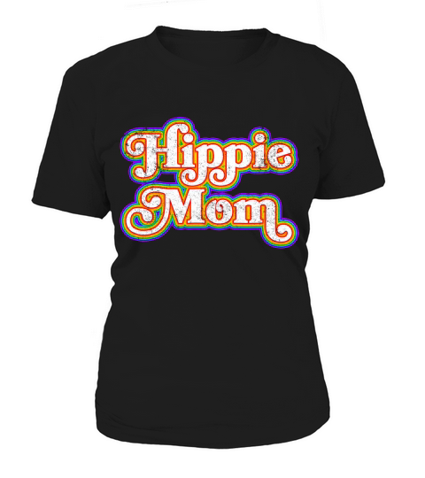 Hippie Mom T-shirt Cute Vintage Retro Rainbow Mama Tee Women's T-Shirt