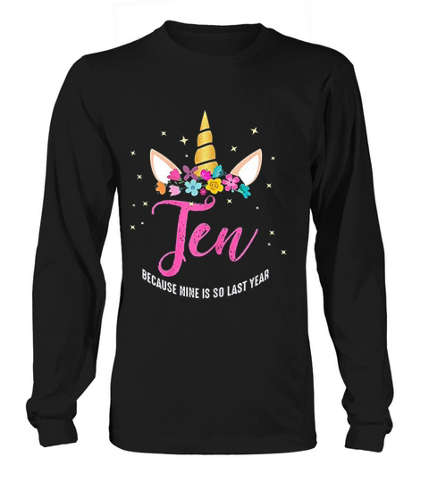 10 Years Old Birthday Girl Gifts Unicorn 10th Birthday Long sleeved Unisex