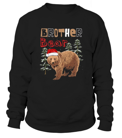 Brother Christmas Bear Santa Family Matching Hat Pajama Xmas Sweatshirt Unisex