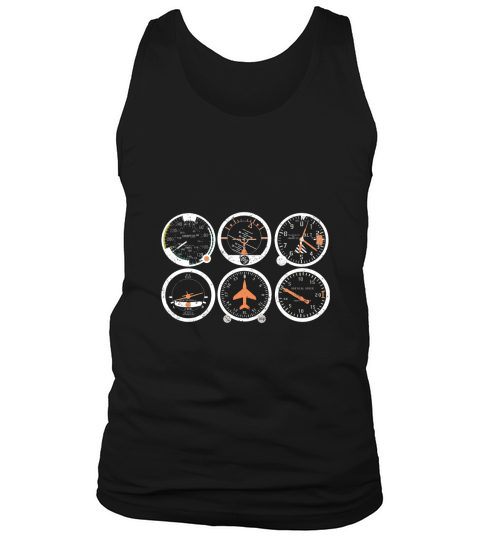 BASIC SIX FLIGHT INSTRUMENTS VINTAGE PILOTS Tank Top Unisex