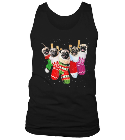 Pug Christmas Socks Funny Xmas Vintage Cute Gift Tank Top Unisex