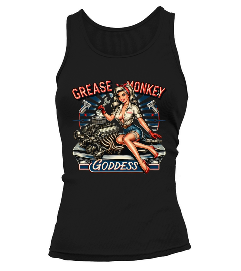 Retro Vintage grease monkey goddess Tank top Woman
