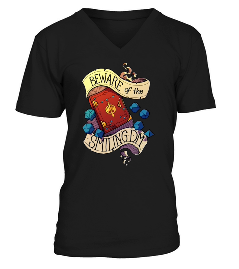 Beware of the Smiling Dungeon Master V-Neck T-shirt