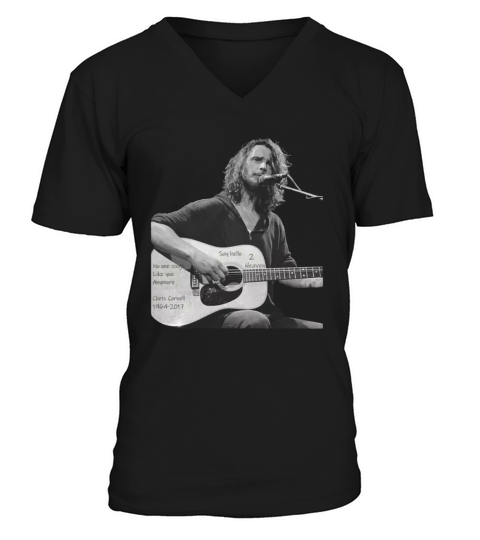 Chris Cornell T shirt No one sings like you anymore Say hello 2 Heaven V-Neck T-shirt