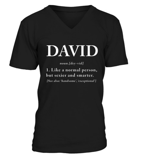 David First Name Funny Definition Meaning Gift T-shirt V-Neck T-shirt