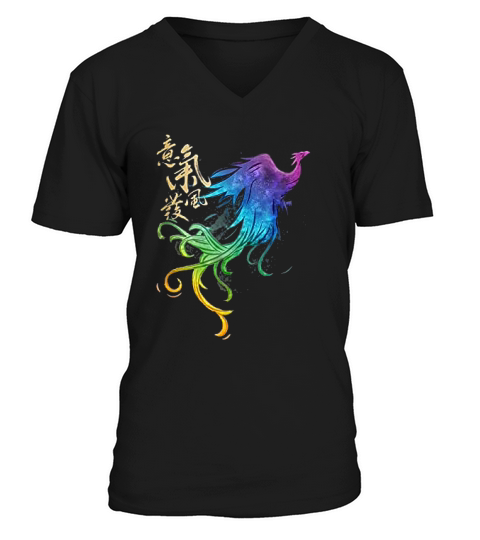 Live Action Phoenix Watercolor V-Neck T-shirt