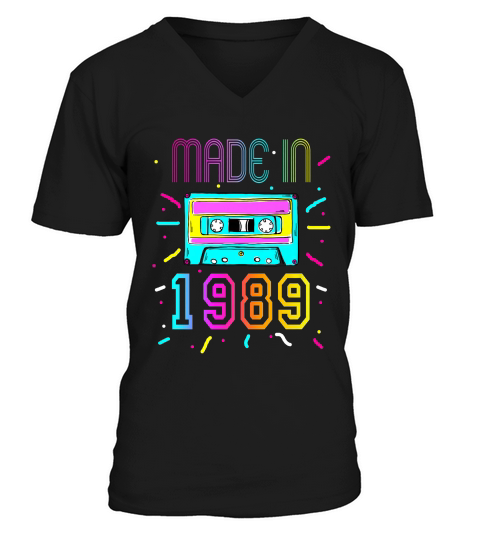 Made In 1989 Birthday Retro Vintage 80s Costume T-shirt V-Neck T-shirt