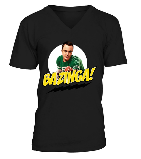 The Big Bang Theory Sheldon Bazinga Womens T-Shirt V-Neck T-shirt