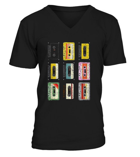 Vintage Set Of Cassettes Tape Classic Mixtapes V-Neck T-shirt