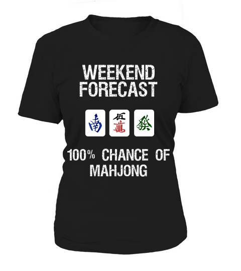 Mahjong Funny Weekend Forecast Mahjong Player T-shirt Women's T-Shirt