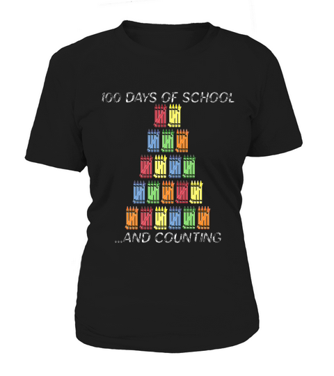 Teacher Kids100 Days Of School Counting Crayons Tally Shirt Women's T-Shirt