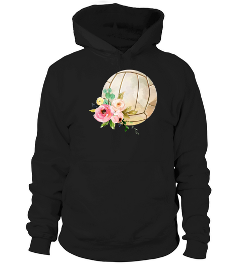 Girly Boho Floral Watercolor Volleyball T-shirt Hoodie Unisex