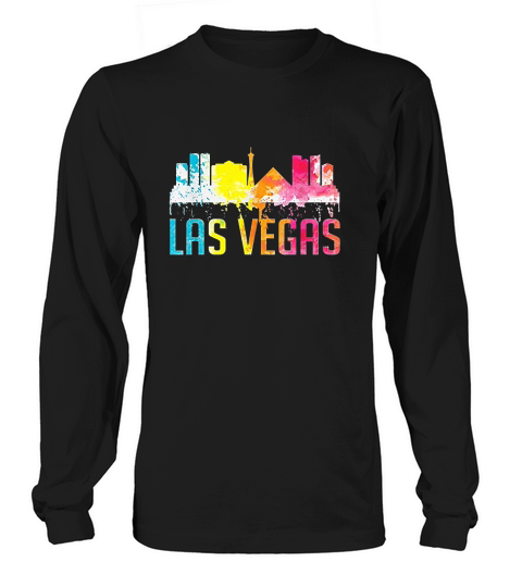 Las Vegas Nevada Watercolor Art City Skyline Long sleeved Unisex