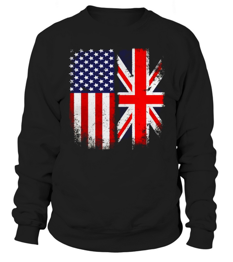 British American Flag T-shirt Great Britain Union Jack Sweatshirt Unisex