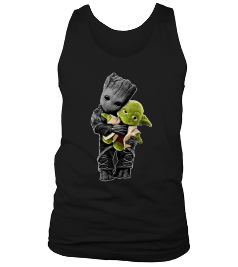 Baby Groot Hugging Baby Yoda Tank Top Unisex