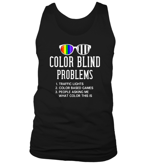 Color Blind Problems Blindness Test Eye Glasses  2 Tank Top Unisex