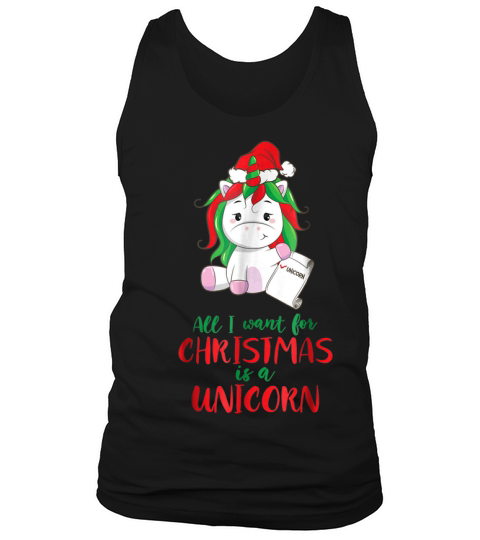 Nice All I Want For Christmas Is A Unicorn Christmas Sweater Tank Top Unisex