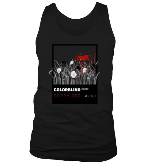 POPPY RED   black card by COLORBLIND WorldView Tank Top Unisex
