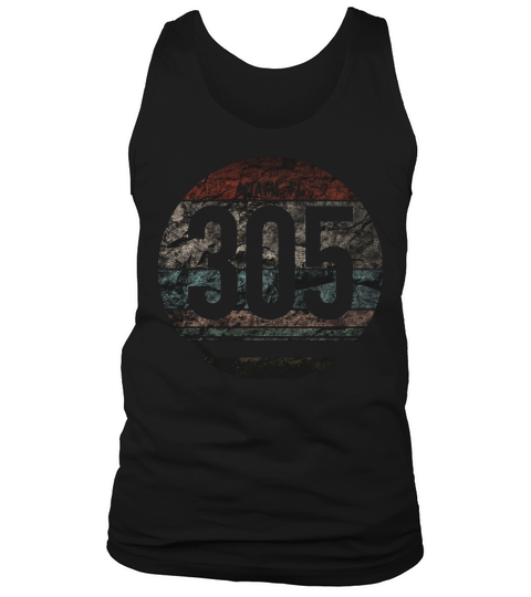 Retro 305 Area Code Miami Fl Souvenir T-shirt Tank Top Unisex