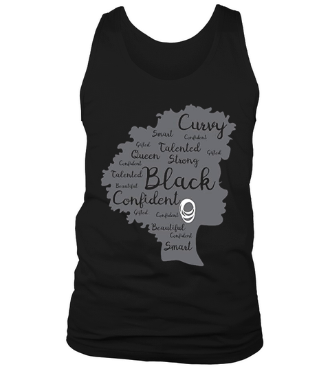 Strong Black Woman Afro Word Art Natural Hair Melanin Poppin Tank Top Unisex